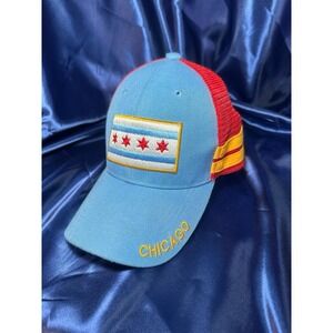 Chicago City Flag Trucker Mesh SnapBack Trucker Hat embroidered Flag
